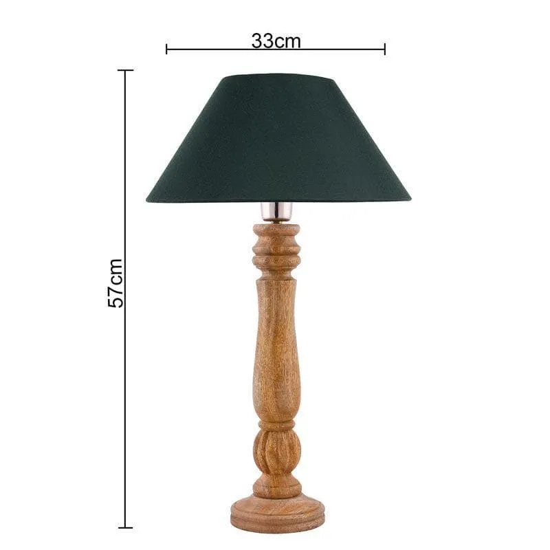 Rustic Elegance Fabric Table Lamp - Brown,Green media 5