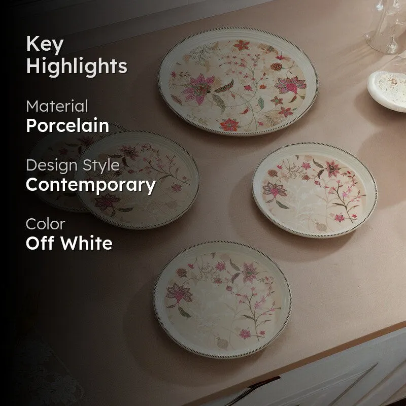 Blossom Serve 4 Quarter Plates with 1 Dinner Plate - Five Piece Set media 2