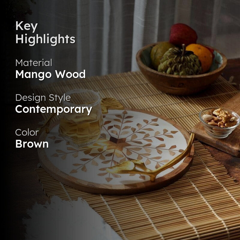 Shema Flora Wood Platter media 2