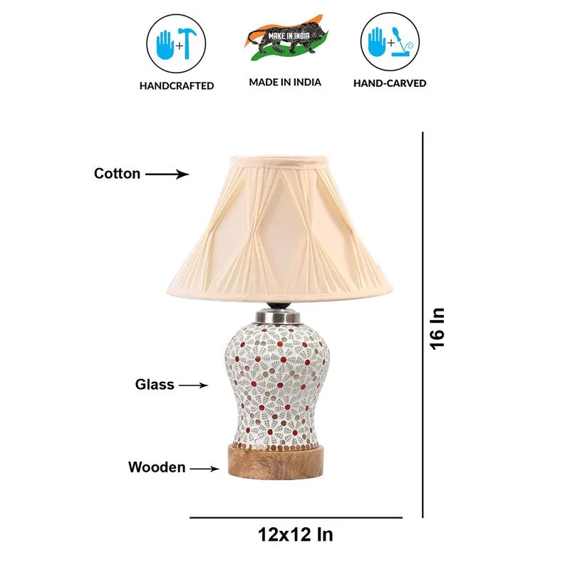 Harmyra Smocked Wooden Table Lamp - Multicolor media 9