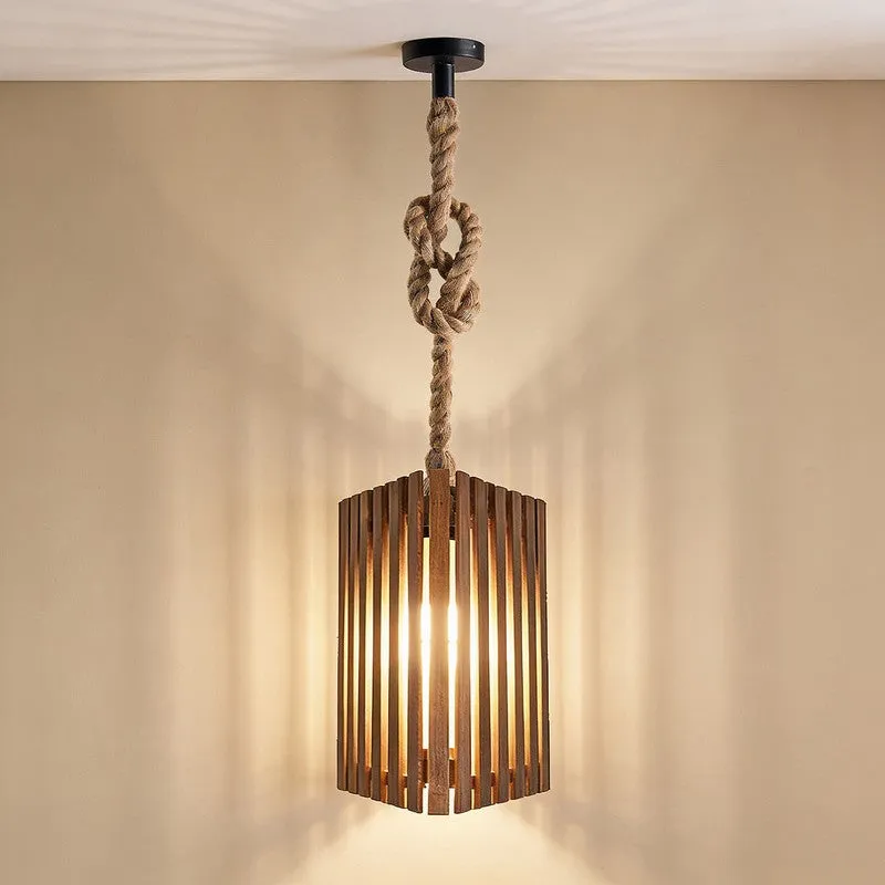 GeoShade Wooden Ceiling Lamp - Brown media 3
