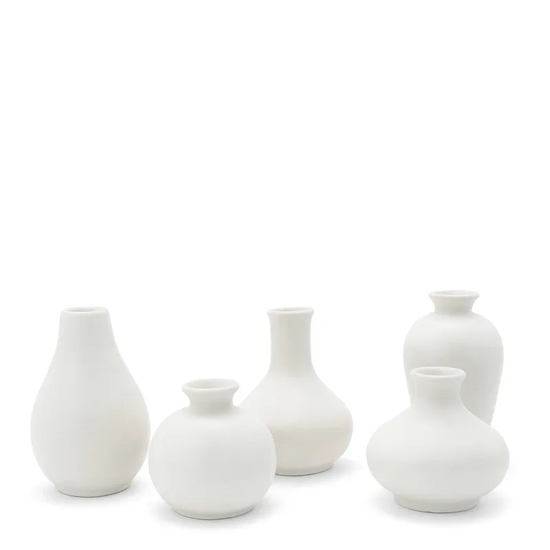 Petite Floral Ceramic Vase - Set of Five media 4