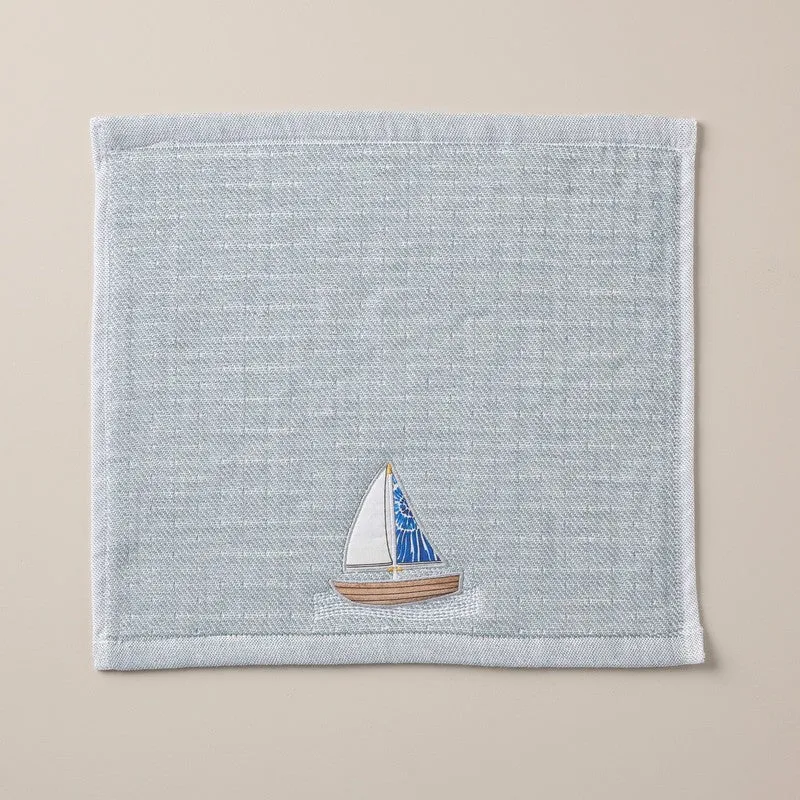 Nautical Applique Bamboo Cotton Hand Towels - Set Of Three media 5