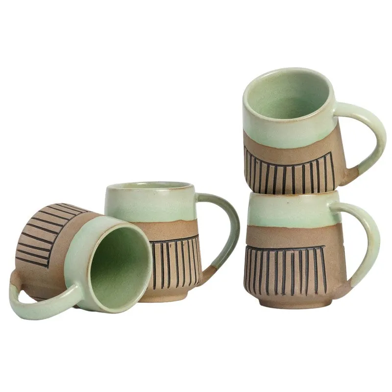 Ceramic Ceramic Coffee Mug (400 mL Each) - Set Of Four media 3