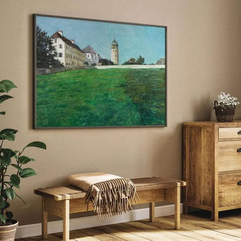 A View of Frauenchiemsee Canvas Wall Painting - Black Frame media 5