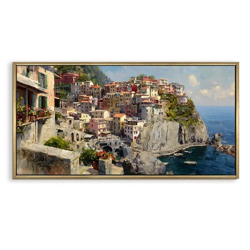 Chromatic Coast Canvas Wall Painting With Frame media 3