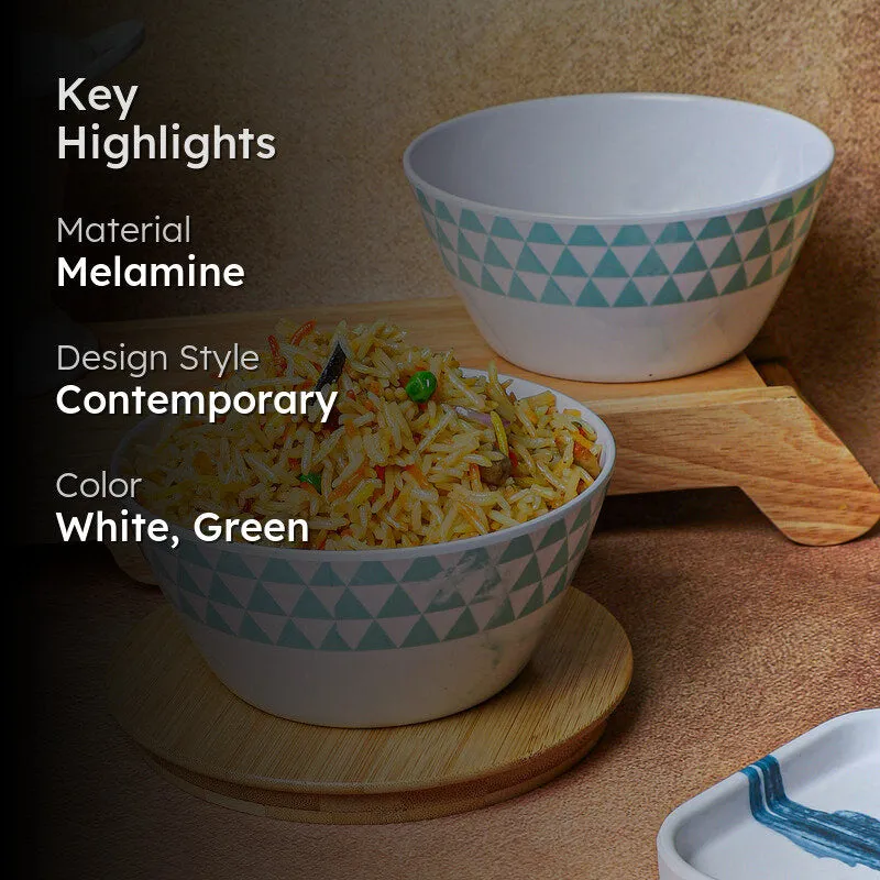 Jisho Melamine Snack Bowl (Aqua/750 mL) - Set Of Two media 2