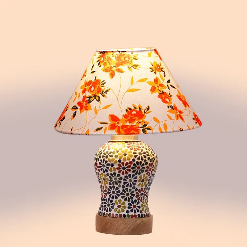 Aurelia Fleur Cone Wooden Table Lamp - Multicolor media 6