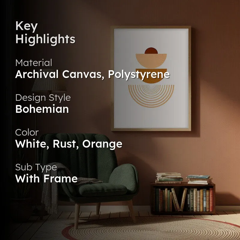 Stacked Serenity Canvas Wall Painting With Brown Frame media 2