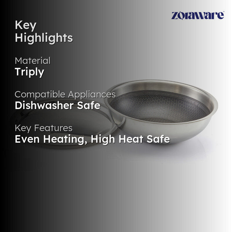 Zoraware Kadhai With Lid - 2000 mL / 22 CM media 2