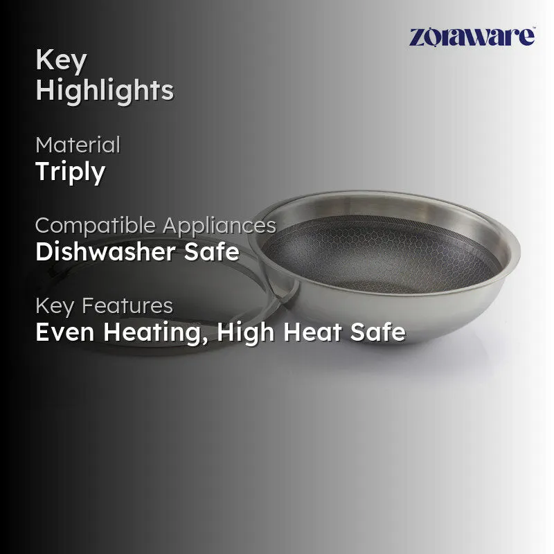 Zoraware Kadhai With Lid - 2000 mL / 22 CM media 2