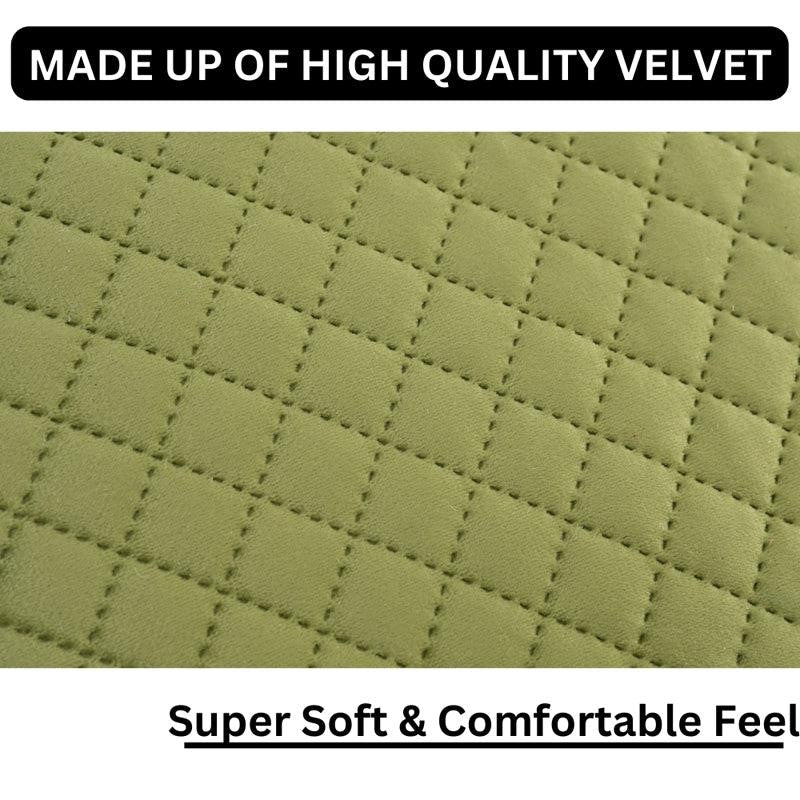 Orson Quilted Velvet Cushion Cover (Light Green) - Set Of Five media 6