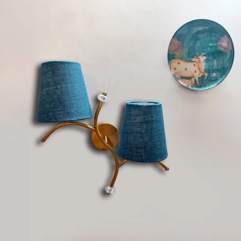 GlowStem Twin Jute Wall Lamp - Blue media 3