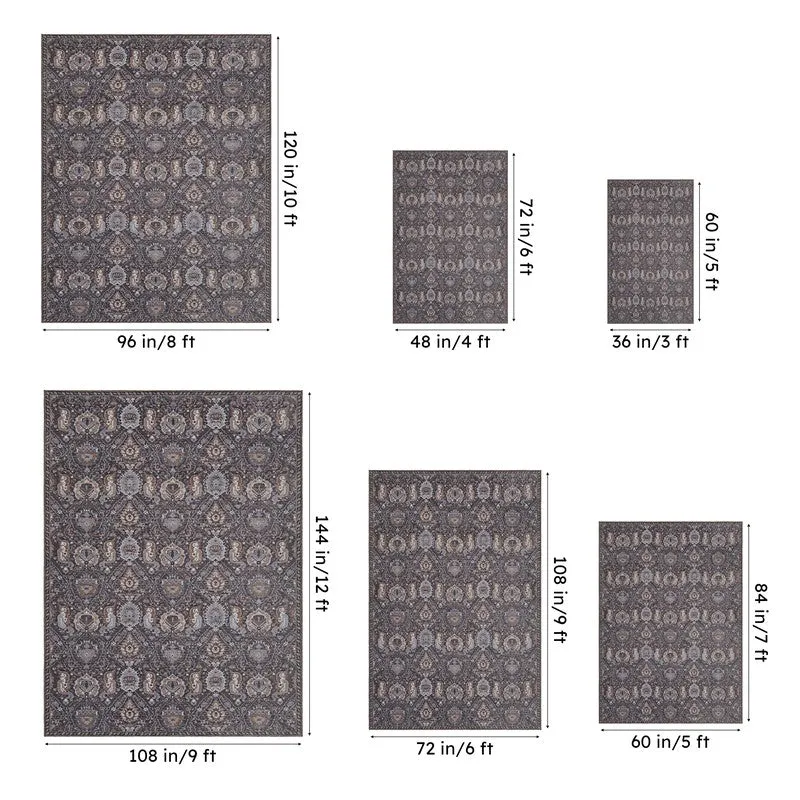 Daniyar Ethnic Carpet - Grey media 13