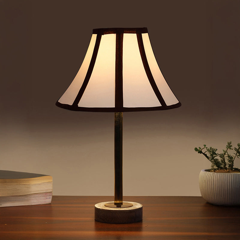 Stripra Rodin Wooden Table Lamp - White,Gold,Black