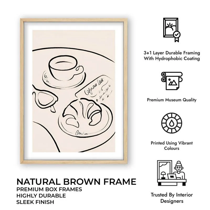 Contour Cuisine Archival Canvas Wall Art - Brown media 11