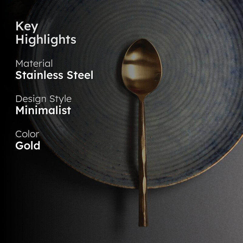 Himo Gold Hammered Tea Spoon image 2