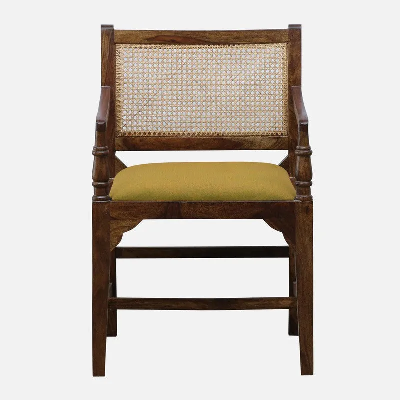 Stackon Rose Wood Accent Chair - Yellow media 3