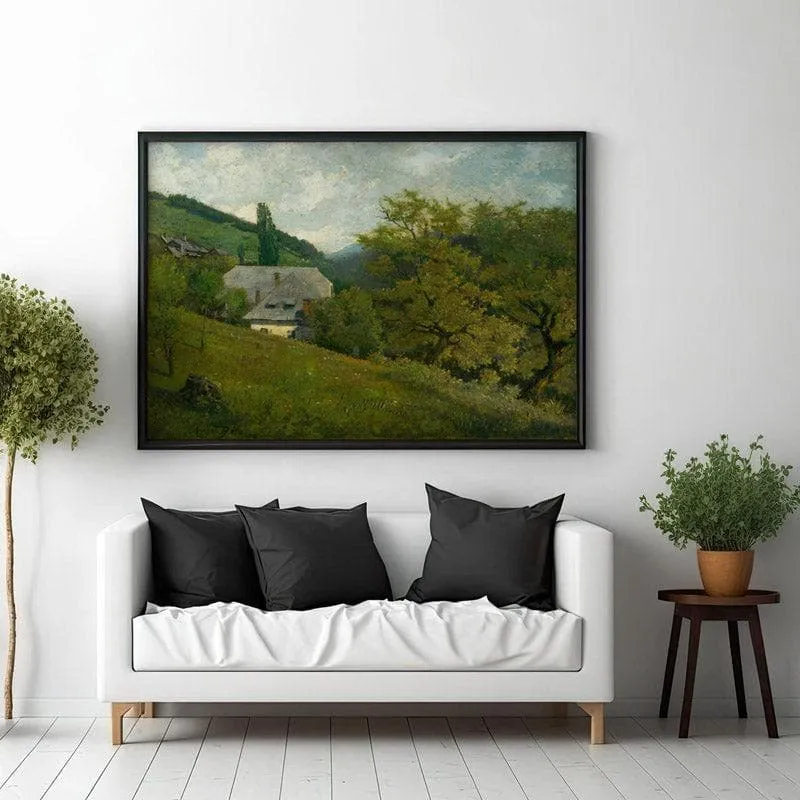 Landscape at Kremnica By Vojtech Angyal Canvas Wall Painting - Black Frame media 3