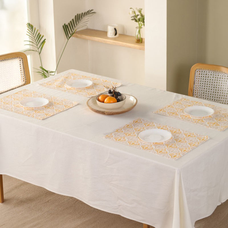 Yellow Prism Weave Canvas Table Mats - Set Of Four