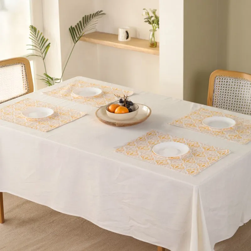 Yellow Prism Weave Canvas Table Mats - Set Of Four media 1
