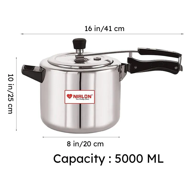 Nirlon Pressure Cooker - 5000 mL/ 10 Inches media 8