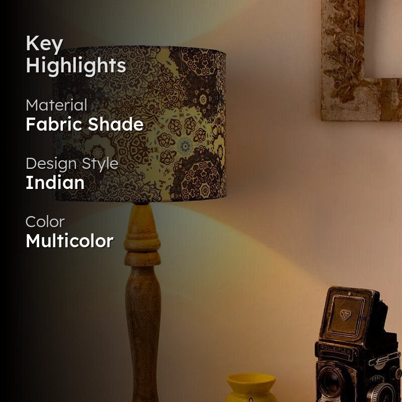 Mandala Fabric Table Lamp - Multicolor media 2