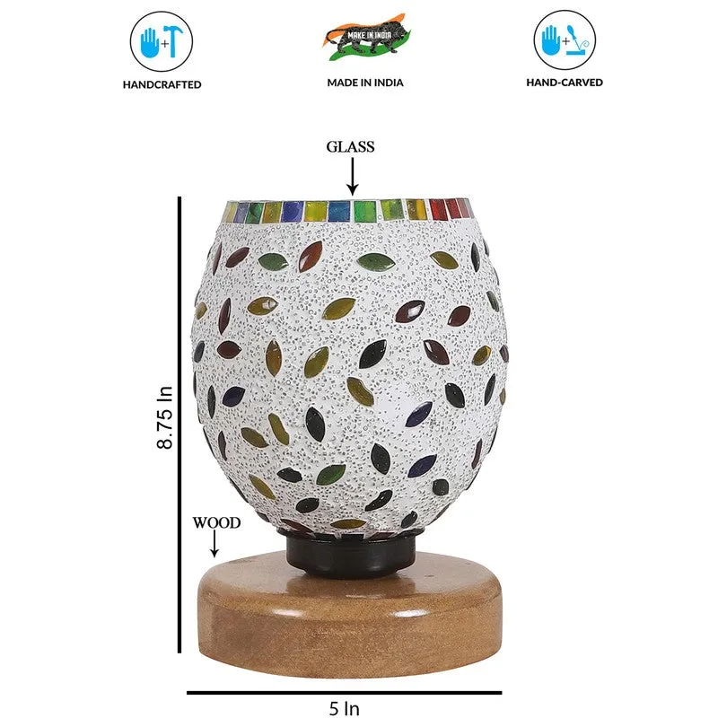 Luxira Mosaic Glass Table Lamp With Wooden Base - Multicolor media 8