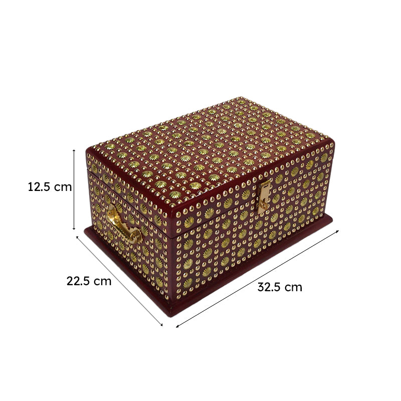 Vaira Decorative Wood Jewel Box - Red & Green media 7