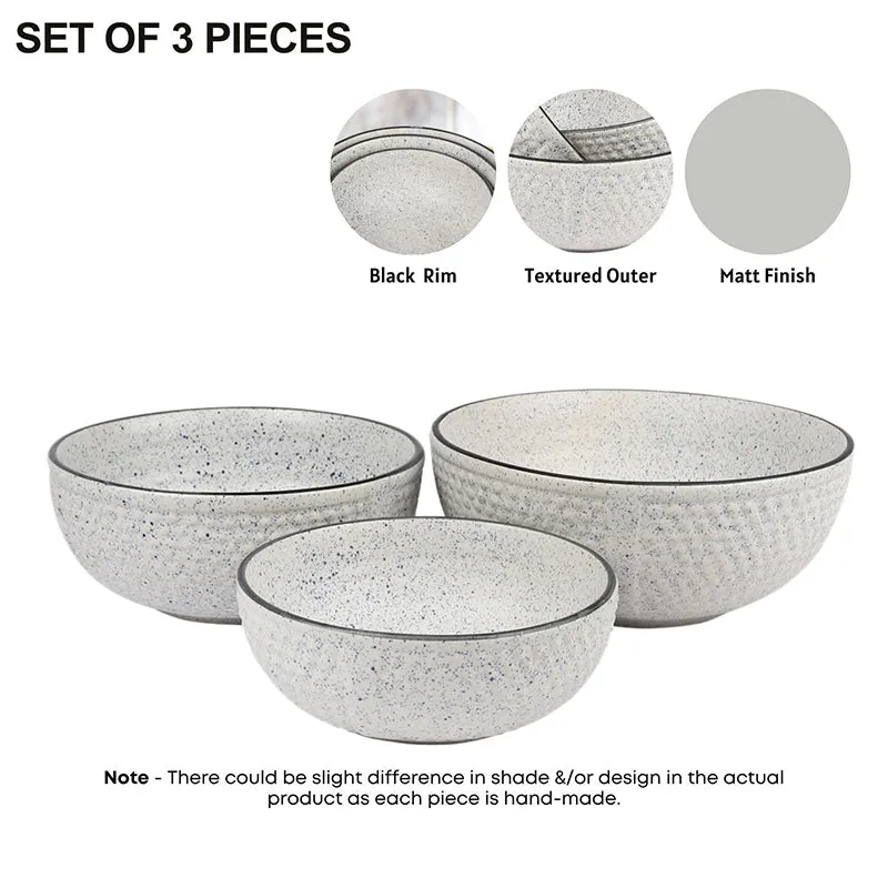 Tasi Ceramic Serving Bowl (1500 mL/1000 mL/600 mL) - Set Of Three media 3