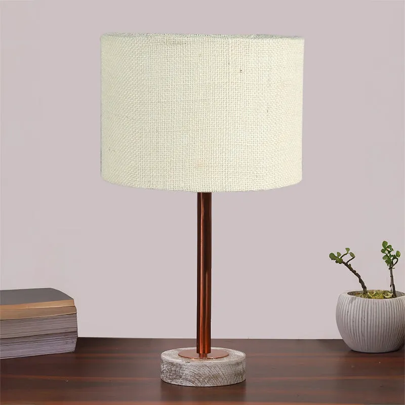 Sienna I Rodin Wooden Table Lamp - White,Copper media 2