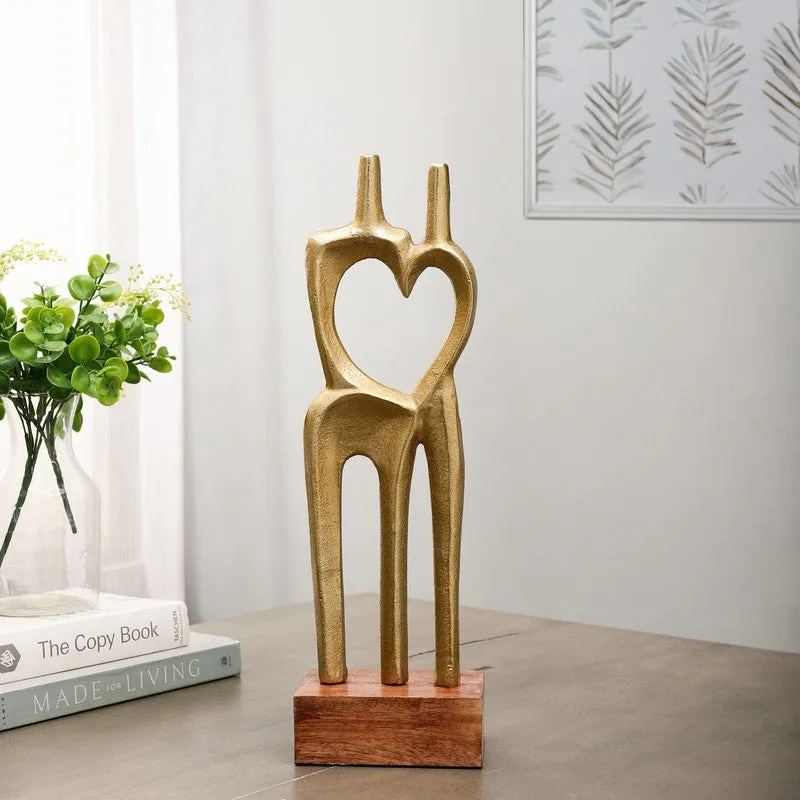 Obsidian Love Aluminum Showpiece - Gold media 1
