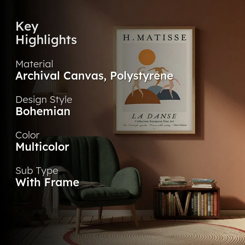 Joyful Motion Canvas Wall Painting With Brown Frame media 2