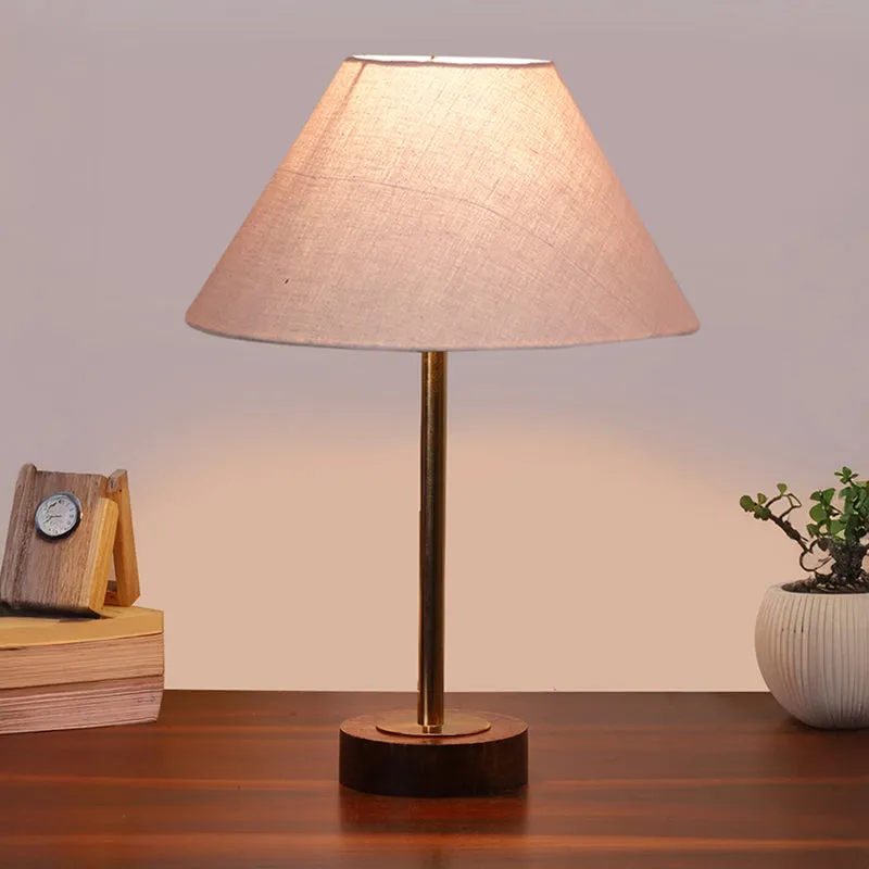Cotin II Rodin Wooden Table Lamp - Grey,Gold,Brown media 2