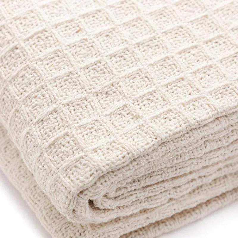 Sona Cotton Plaid Throw - Ivory media 3