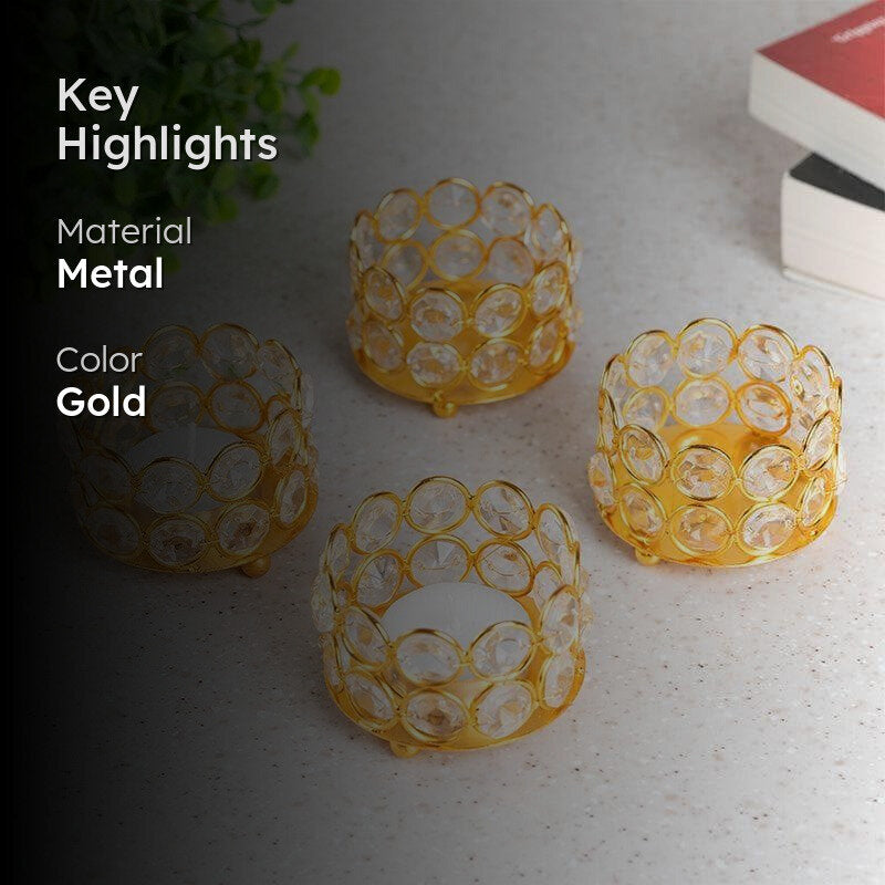 Crystal Radiance Tealight Candle Holder - Set Of Four media 2