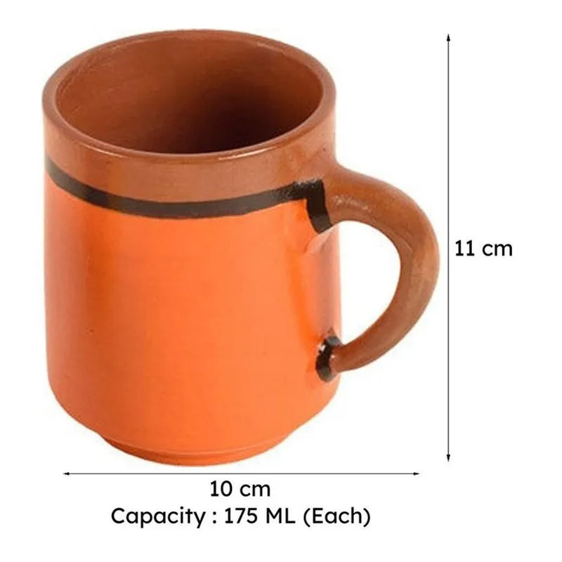 Induhasan Terracotta Tea Cup (175 mL Each) -  Set of Two media 8