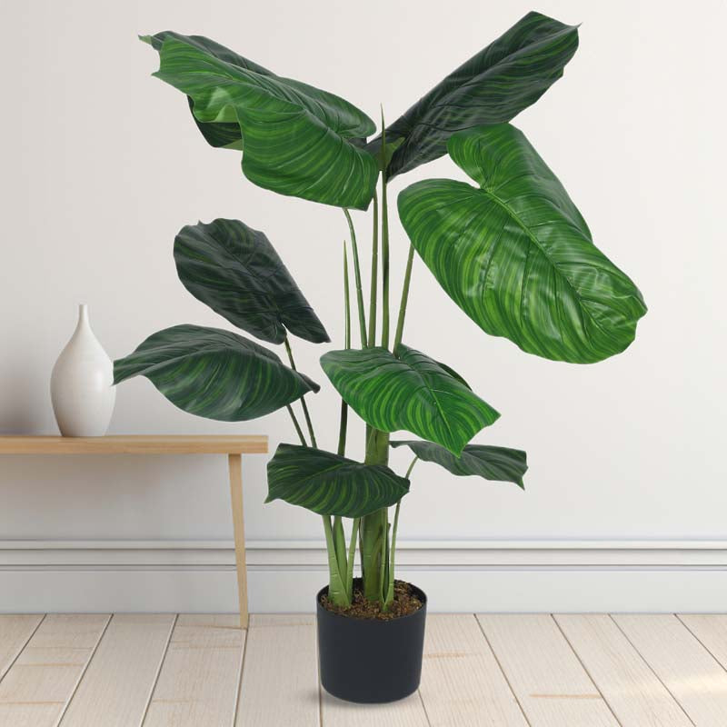 Faux Lush Pothos Plant With Black Plastic Pot - 4.6 Feet media 3