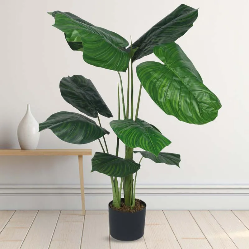 Faux Lush Pothos Plant With Black Plastic Pot - 4.6 Feet media 3