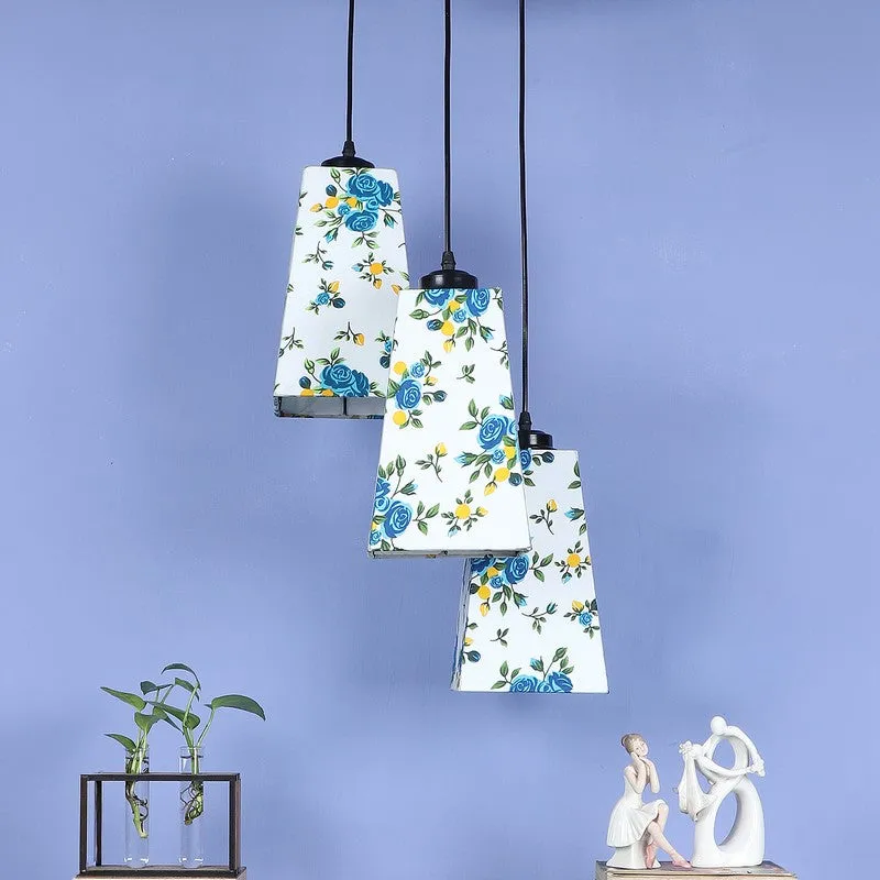 Shadowlux Triple Metal Ceiling Lamp - White & Blue media 4