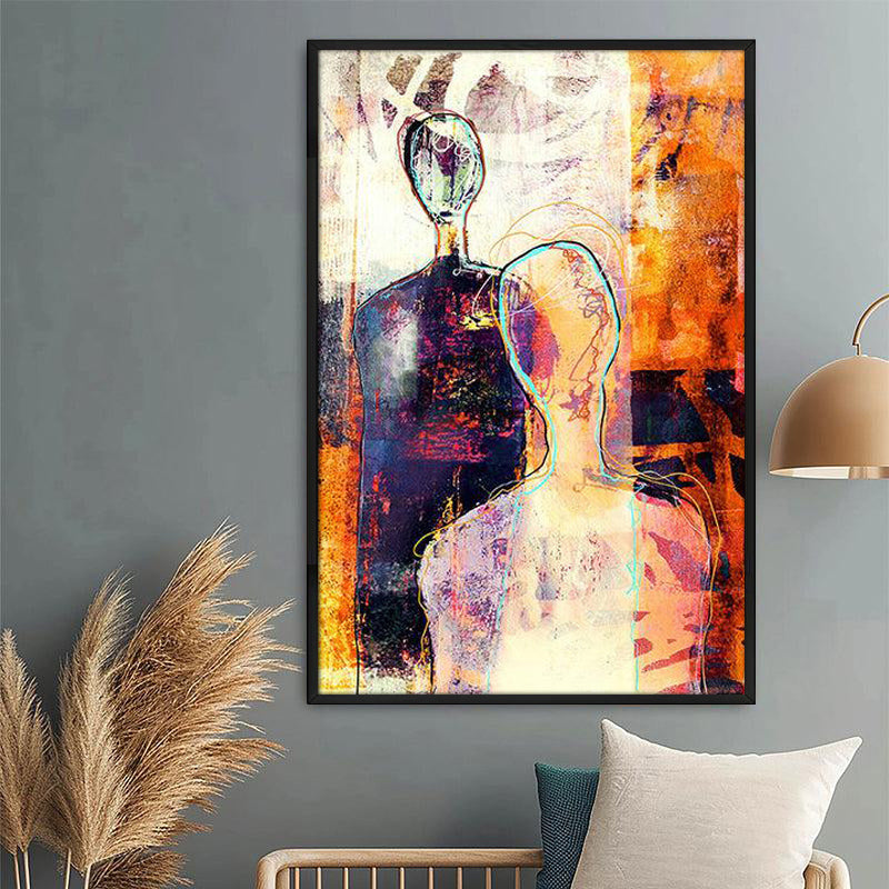 The Duality Of Spirit Abstract Wall Painting With Frame