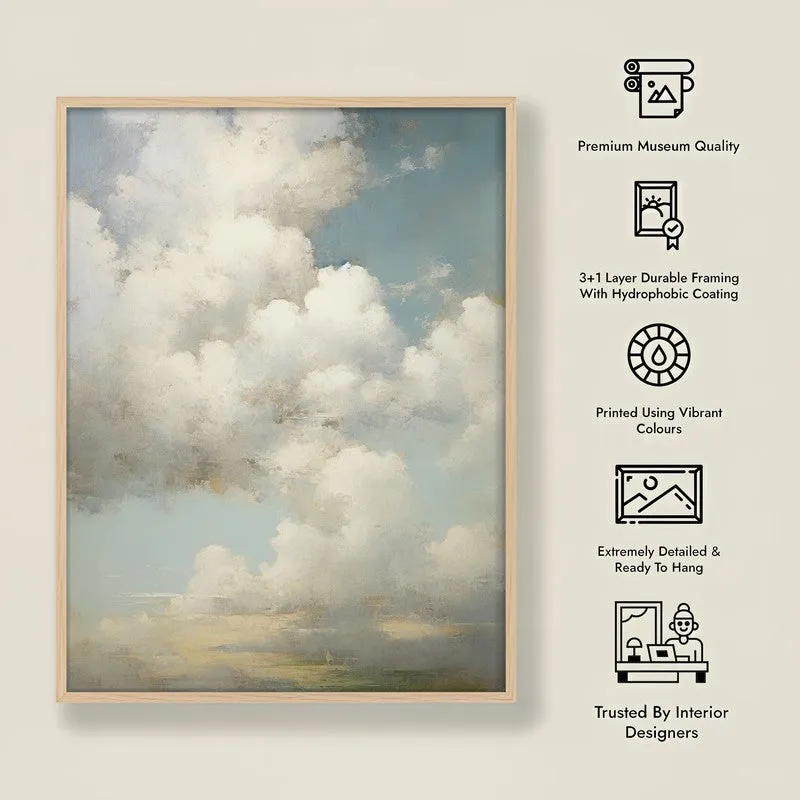 In The Clouds Archival Canvas Wall Art - Natural Brown Frame media 8