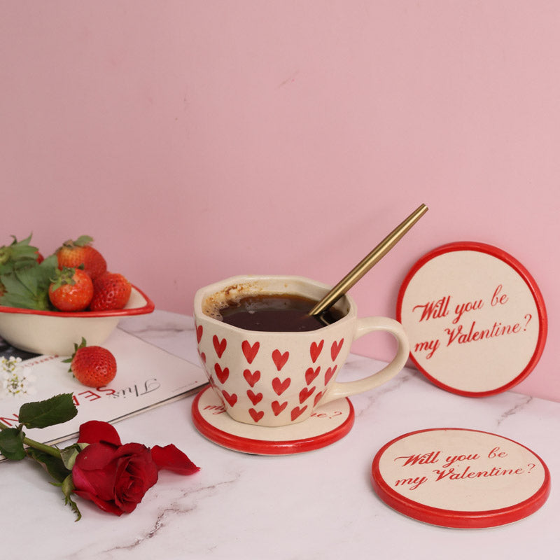 Hearty Text Ceramic Coffee Mug (200 mL) - Two Piece Set media 5
