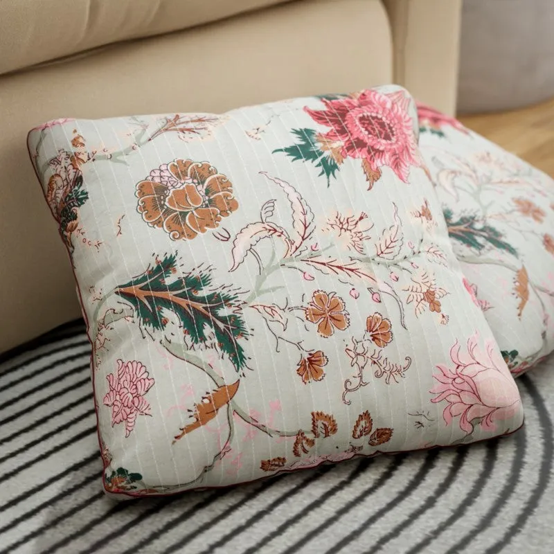 Floral Serenity Cotton Cushion Covers - Set Of Five media 5