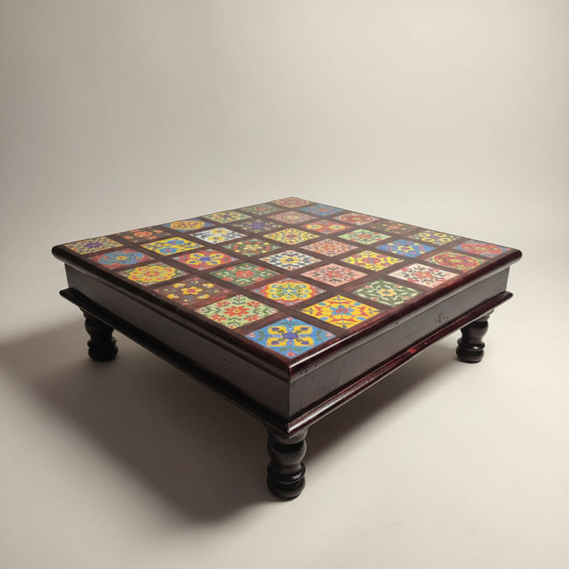 Athangudi Mango Wood & MDF Stool - 18 Inch media 5