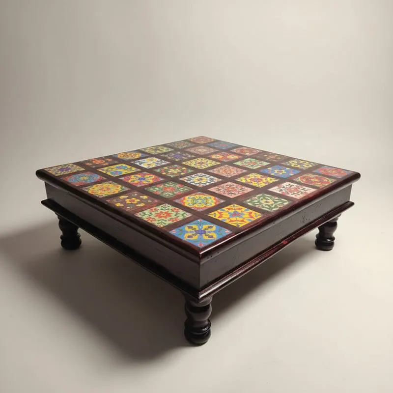 Athangudi Mango Wood & MDF Stool - 18 Inch media 5