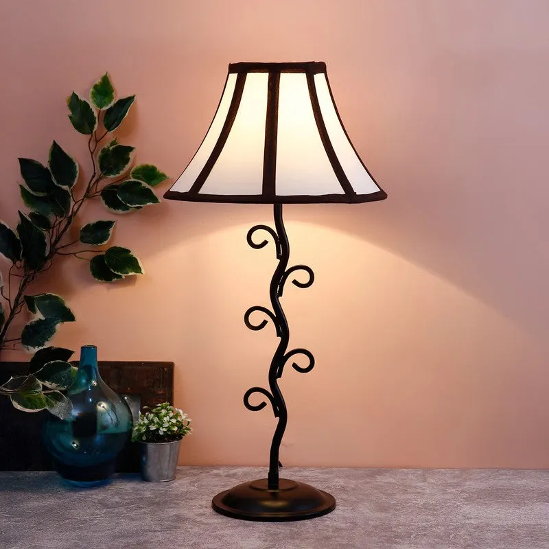 Emberraen Cotton Table Lamp With Iron Base - White media 3