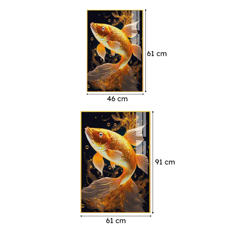 Auric Koi Modern Canvas Wall Art With Frame - Gold media 6
