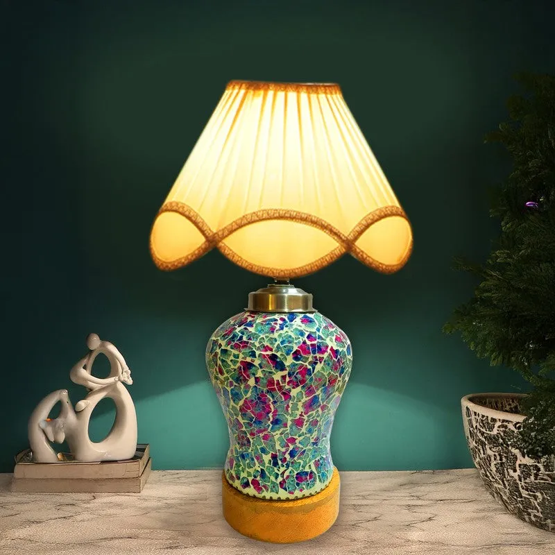 Floranisse Arc Pleated Wooden Table Lamp media 1