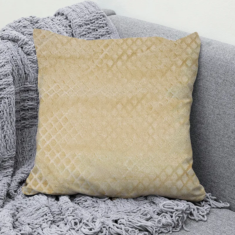 Luxe Diamond Velvet Cushion Cover (Cream) - Set Of Five media 3